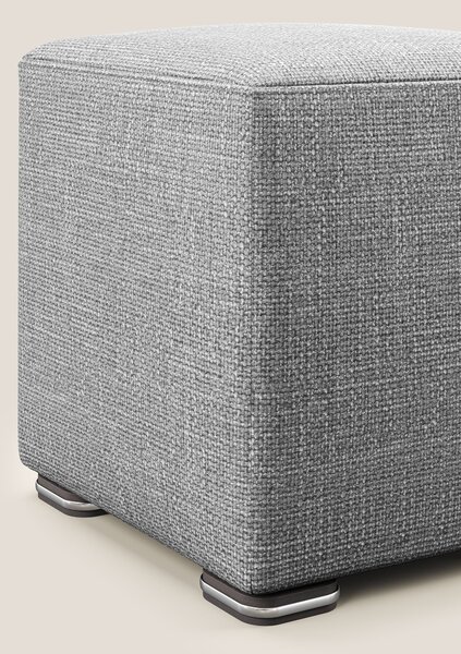 Cube pouf in morbido tessuto impermeabile ad intreccio melangiato T06