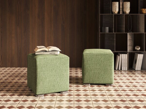 Cube pouf in morbido tessuto impermeabile ad intreccio melangiato T06