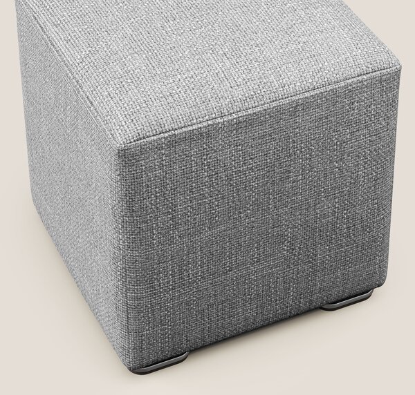 Cube pouf in morbido tessuto impermeabile ad intreccio melangiato T06