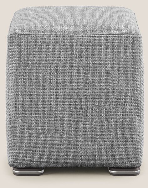 Cube pouf in morbido tessuto impermeabile ad intreccio melangiato T06