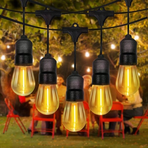 Catena luminosa decorativa LED per esterni 15xE27/1W/230V 15,94 m IP44 nera