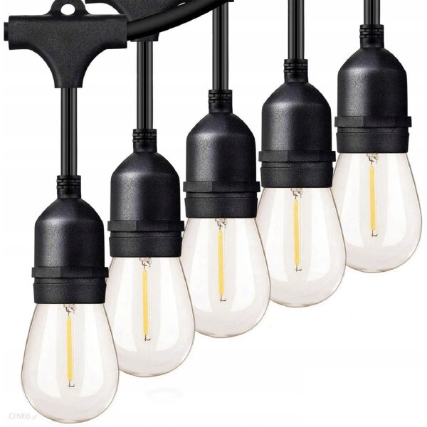 Catena luminosa decorativa LED per esterni 15xE27/1W/230V 15,94 m IP44 nera