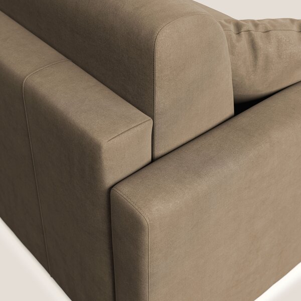 Chris Divano letto in microfibra smacchiabile T11 marrone
