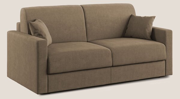 Chris Divano letto in microfibra smacchiabile T11 marrone