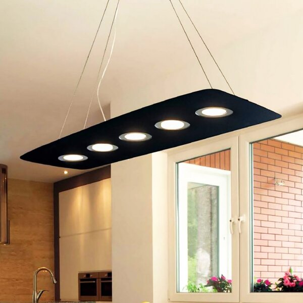Lampadario moderno illuminando demetra deme5+2slnrgr gx53 led metallo sospensione - Illuminando