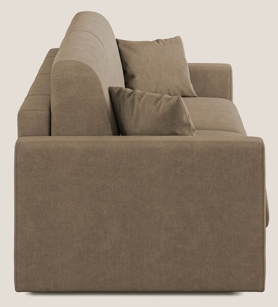 Chris Divano letto in microfibra smacchiabile T11 marrone