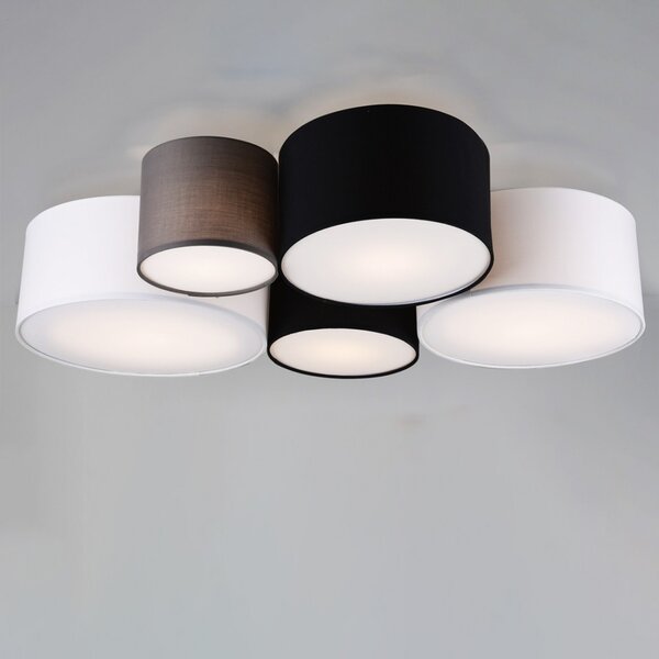 Plafoniera trio lighting hotel 693900517 e27 led tessuto lampada soffitto - Trio Lighting