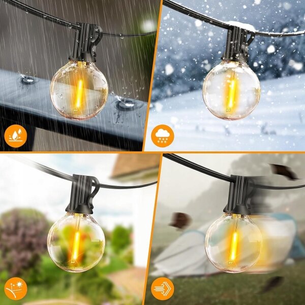 LED catena luminosa decorativa per esterni 25xE12/1W/230V 17,5 m IP65 nera