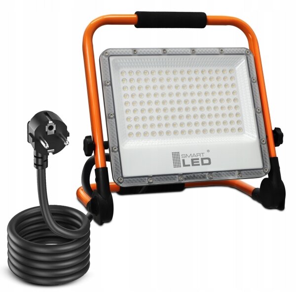 Proiettore LED con stativo, 100 W, 230 V, 4500 K, IP65, arancione