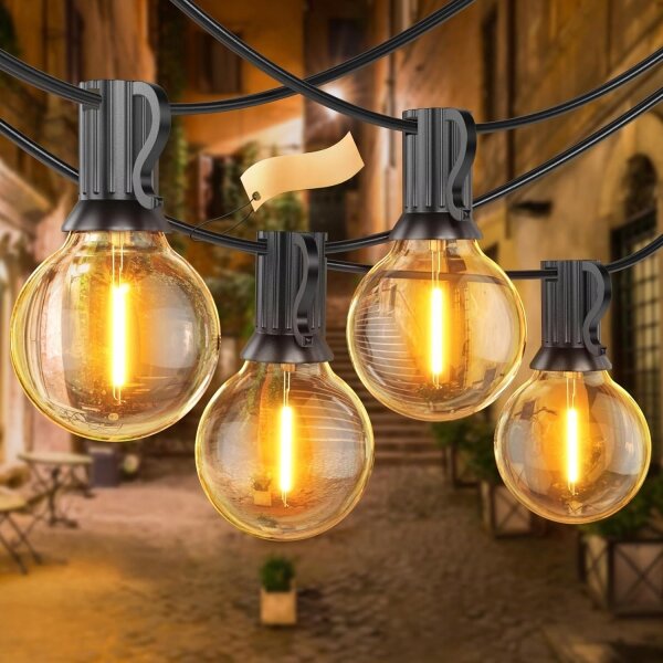 Catena luminosa da esterno a LED dimmerabile 25xE12/1W/24/230V 17,5 m IP65 nera + telecomando
