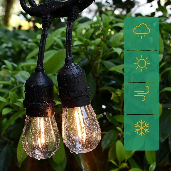 Catena luminosa decorativa LED per esterni 15xE27/1W/230V 15,94 m IP44 nera