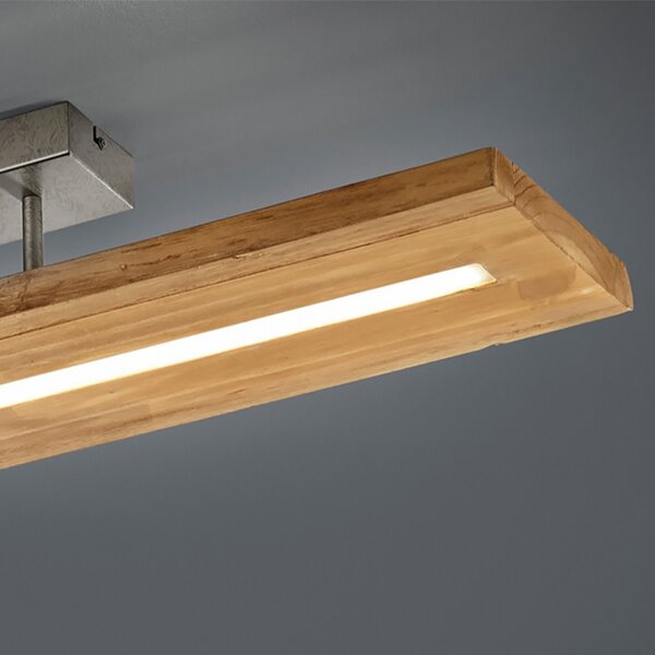 Plafoniera trio lighting brad 27w led 3000lm 3000°k dimmerabile legno lampada soffitto classica rustica interno - Trio Lighting