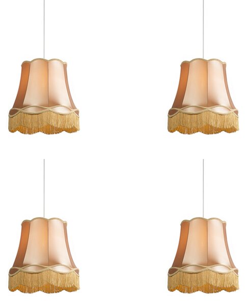 Set di 4 lampade a sospensione retrò oro 45 cm - Granny