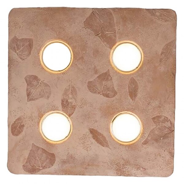 Plafoniera toscot vivaldi 1064 45x45 gx53 led galestro terracotta lampada soffitto classica rustica interno - Toscot