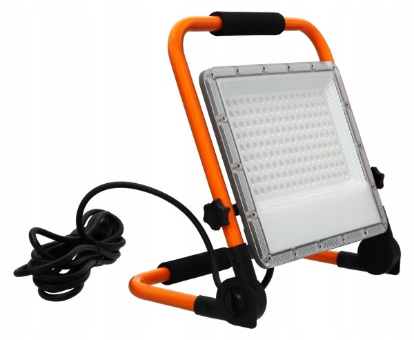 Proiettore LED con stativo, 100 W, 230 V, 4500 K, IP65, arancione