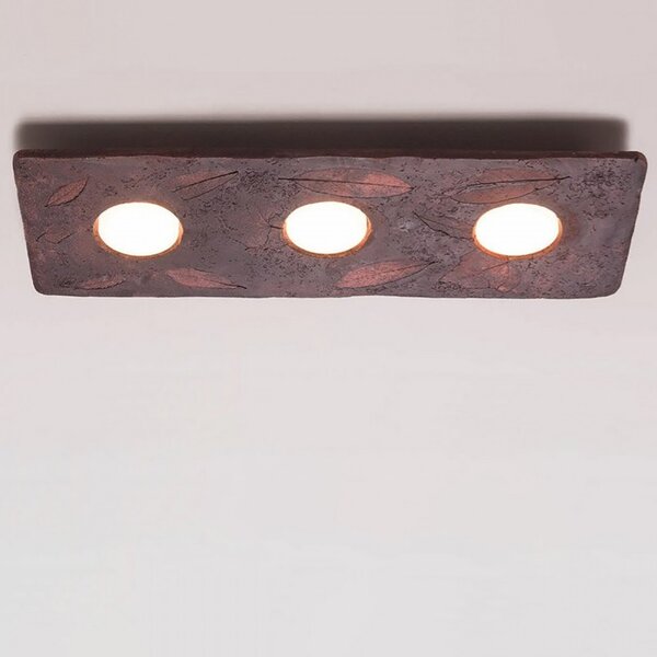Plafoniera toscot vivaldi 1063 60x20 gx53 led galestro terracotta lampada soffitto classica rustica interno - Toscot