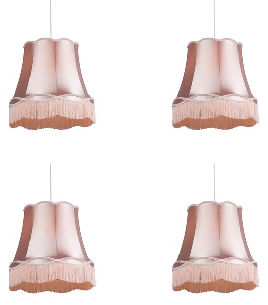 Set di 4 lampade a sospensione retrò rosa 45 cm - Granny