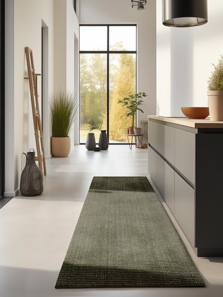 Passatoia color kaki in iuta 80x200 cm Bouclé – Hanse Home