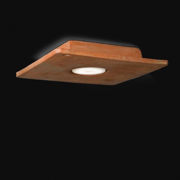 Plafoniera toscot vivaldi 1061 25x25 gx53 led galestro terracotta lampada soffitto classica rustica interno - Toscot