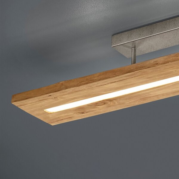 Plafoniera trio lighting brad 27w led 3000lm 3000°k dimmerabile legno lampada soffitto classica rustica interno - Trio Lighting