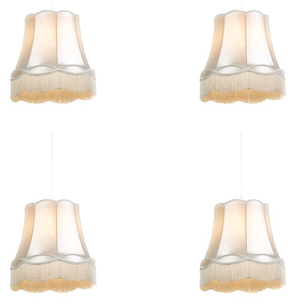 Set di 4 lampade a sospensione retrò crema 45 cm - Granny