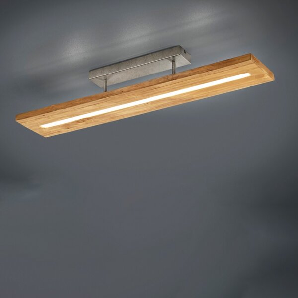 Plafoniera trio lighting brad 27w led 3000lm 3000°k dimmerabile legno lampada soffitto classica rustica interno - Trio Lighting
