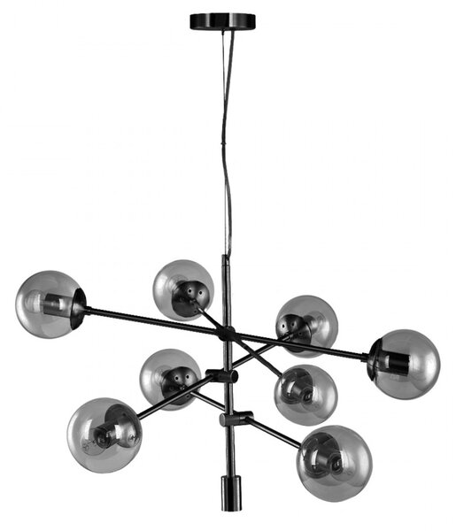 Lampadario moderno padana lampadari gioko 1103 8 ne e27 led metallo vetro soffiato sospensione - Padana Lampadari