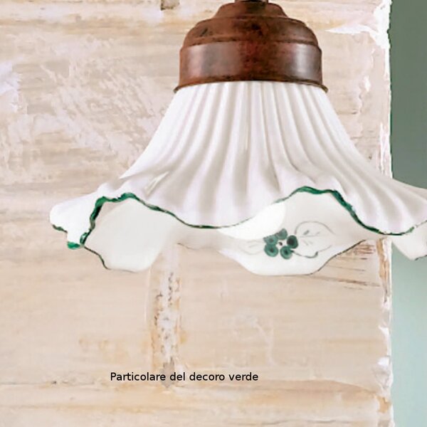 Applique classica due p illuminazione anna ap2 e14 led metallo ceramica lampada parete - Due P Illuminazione