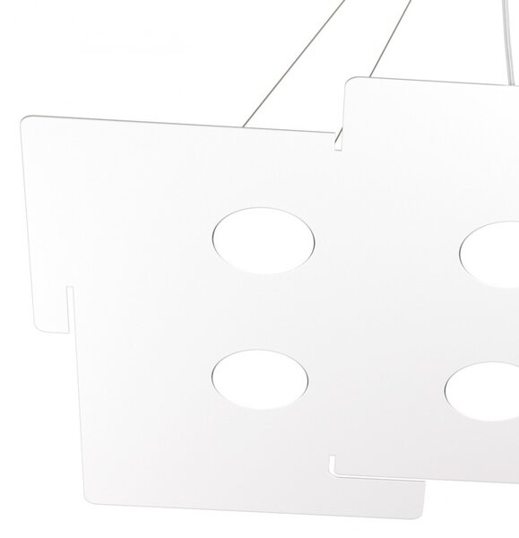 Lampadario moderno top light echo 1161 s6 gx53 led metallo bianco sospensione - Top Light