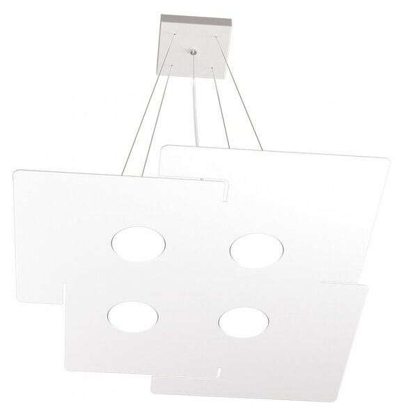 Lampadario moderno top light echo 1161 s4 gx53 led metallo bianco sospensione - Top Light