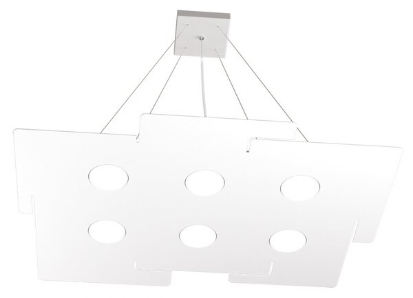Lampadario moderno top light echo 1161 s6 gx53 led metallo bianco sospensione - Top Light