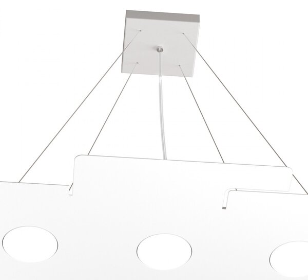 Lampadario moderno top light echo 1161 s6 gx53 led metallo bianco sospensione - Top Light