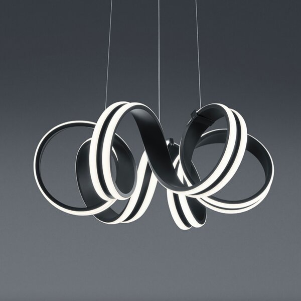 Lampadario trio lighting carrera 38w led 4400lm 3000°k nero dimmerabile sospensione ultramoderna interno - Trio Lighting