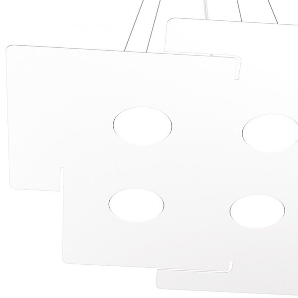 Lampadario moderno top light echo 1161 s4 gx53 led metallo bianco sospensione - Top Light