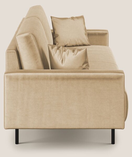 Arthur divano moderno in velluto morbido impermeabile T01 beige