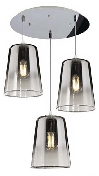 Sospensione top light shaded 1164cr s3 t e27 led vetro colorato lampada soffitto moderna - Top Light