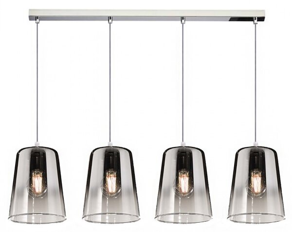 Sospensione top light shaded 1164cr s4 r e27 led vetro colorato lampada soffitto moderna - Top Light