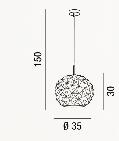 Lampadario moderno perenz meteora 6766 b e27 led sospensione vetro bianco calata interno - Perenz
