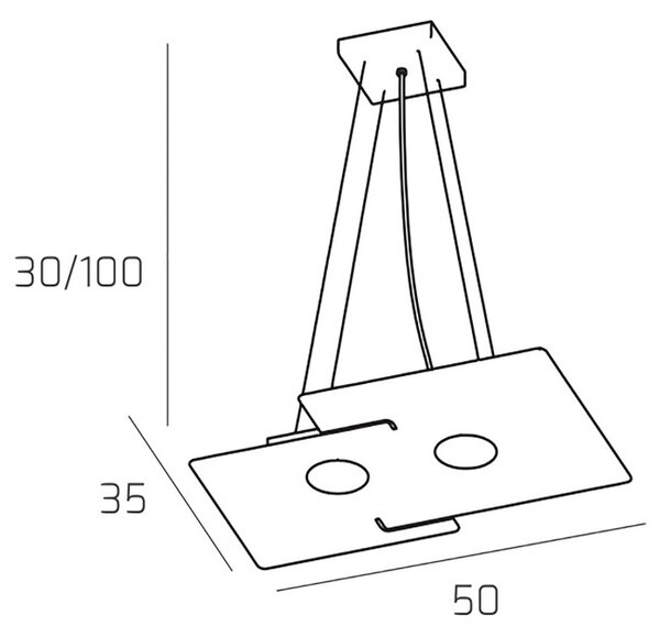 Lampadario moderno top light echo 1161 s2 gx53 led metallo bianco sospensione - Top Light