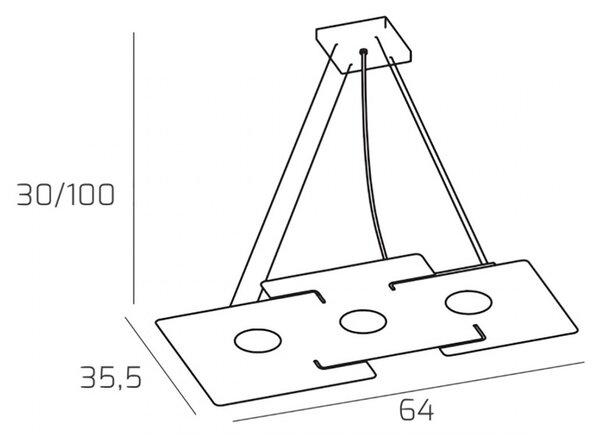 Lampadario moderno top light echo 1161 s3 gx53 led metallo bianco sospensione - Top Light