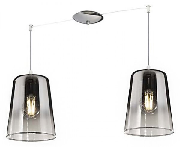 Sospensione doppia top light shaded 1164cr s2 e27 led vetro colorato lampada soffitto moderna - Top Light