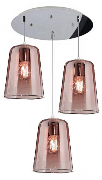 Sospensione top light shaded 1164cr s3 t e27 led vetro colorato lampada soffitto moderna - Top Light