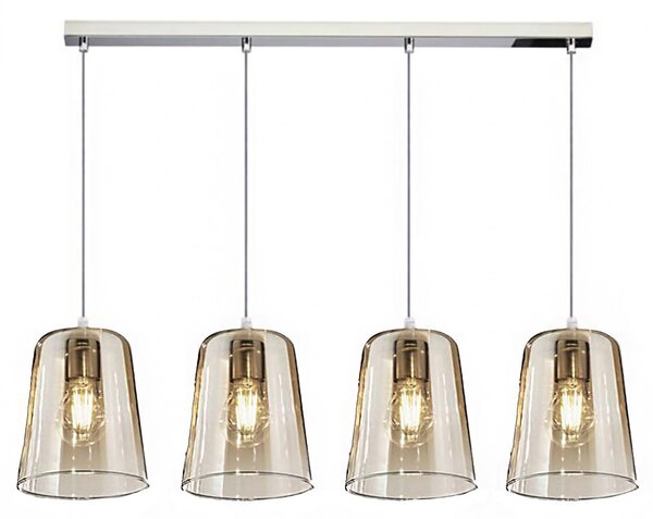 Sospensione top light shaded 1164cr s4 r e27 led vetro colorato lampada soffitto moderna - Top Light