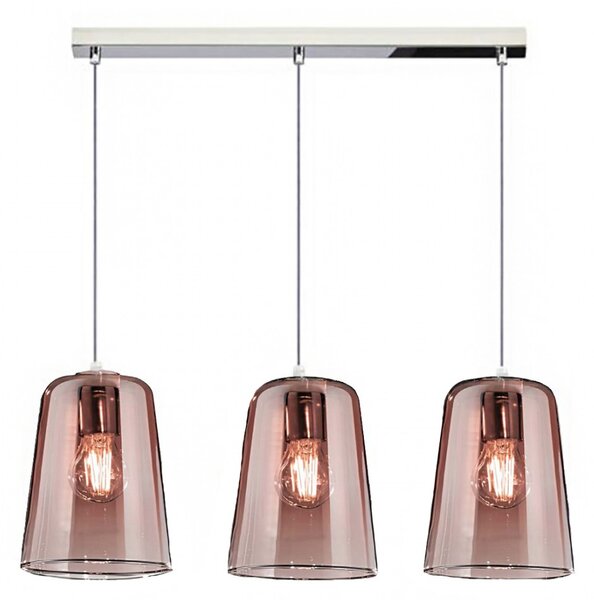 Sospensione tripla top light shaded 1164cr s3 r e27 led vetro colorato lampada soffitto moderna - Top Light