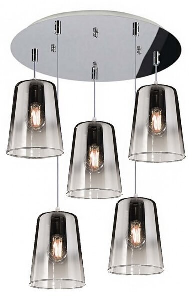 Sospensione top light shaded 1164cr s5 t e27 led vetro colorato lampada soffitto moderna - Top Light
