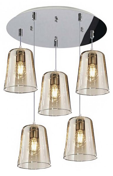 Sospensione top light shaded 1164cr s5 t e27 led vetro colorato lampada soffitto moderna - Top Light