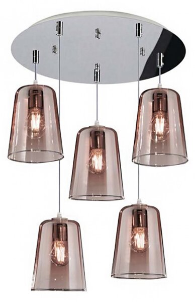Sospensione top light shaded 1164cr s5 t e27 led vetro colorato lampada soffitto moderna - Top Light
