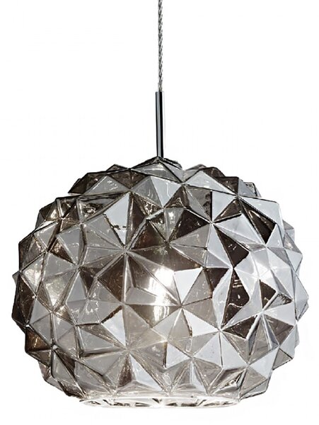 Lampadario moderno perenz meteora 6766 fu e27 led sospensione vetro fumè calata interno - Perenz