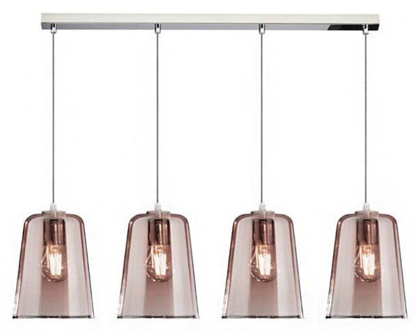 Sospensione top light shaded 1164cr s4 r e27 led vetro colorato lampada soffitto moderna - Top Light