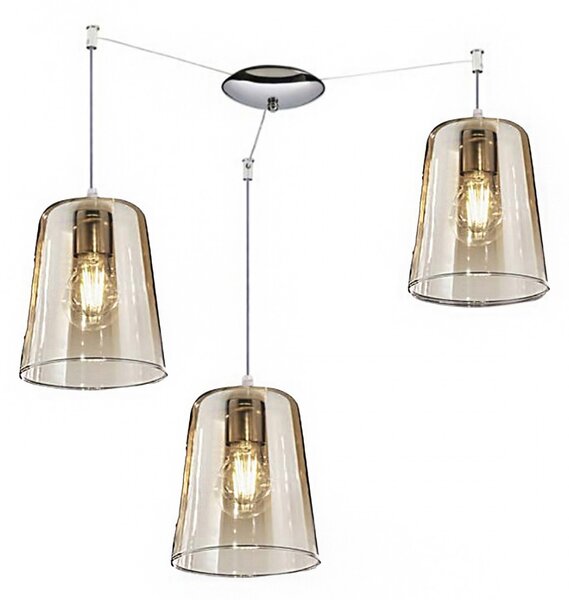 Sospensione tripla top light shaded 1164cr s3 e27 led vetro colorato lampada soffitto moderna - Top Light